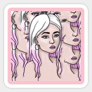 Pink girl Sticker